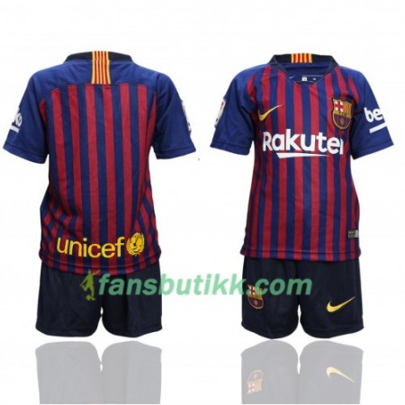 Fotballdrakt FC Barcelona Barn Hjemmetrøye 2018-2019 Kortermet